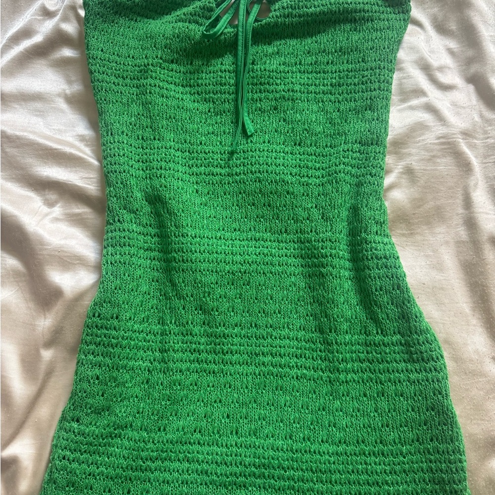Green Crochet Dress